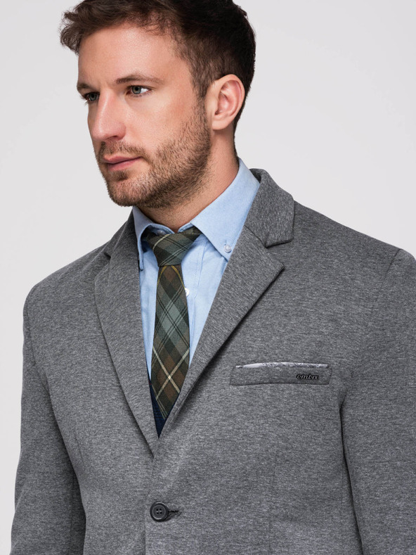 Ombre Clothing Muški pleteni sako kroja SLIM FIT - grafit V1 M170 Ombre Clothing