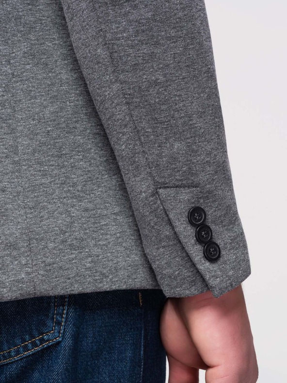 Ombre Clothing Muški pleteni sako kroja SLIM FIT - grafit V1 M170 Ombre Clothing