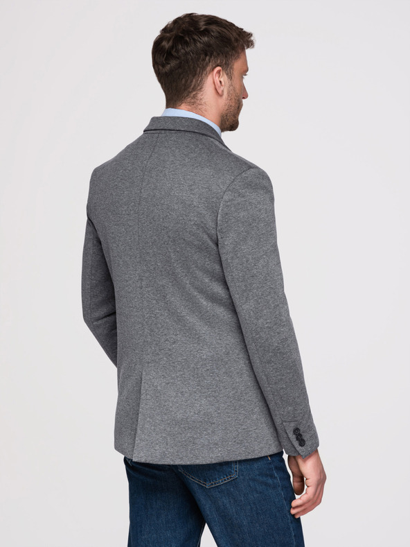 Ombre Clothing Muški pleteni sako kroja SLIM FIT - grafit V1 M170 Ombre Clothing