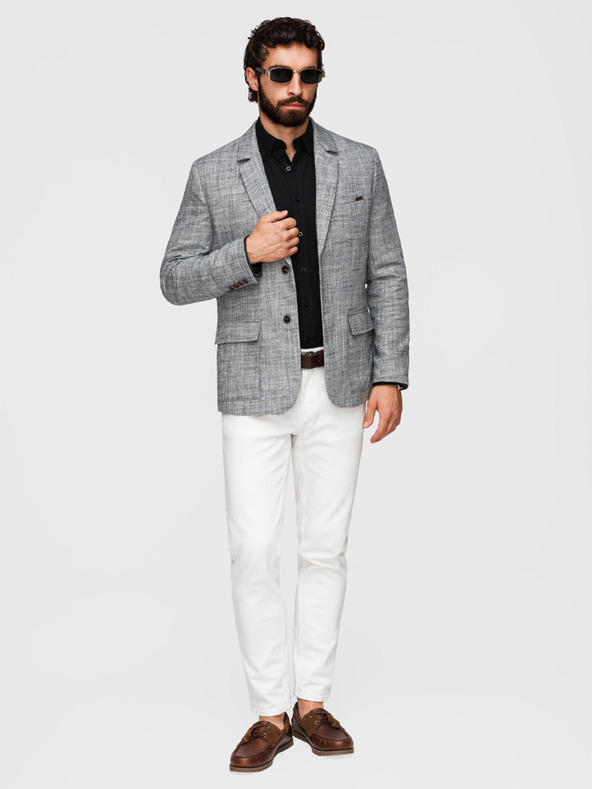 Ombre Clothing Muški sako REGULAR kroja s platnom - grafit V5 M169 Ombre Clothing