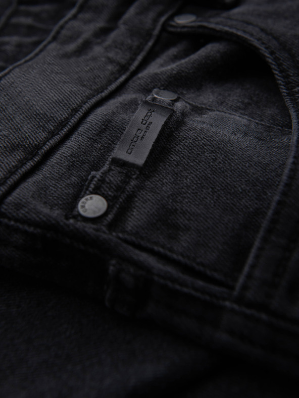 Ombre Clothing Muške džins jogger hlače s klasičnim razporkom - crne V3 OM-PADJ-0265 Ombre Clothing