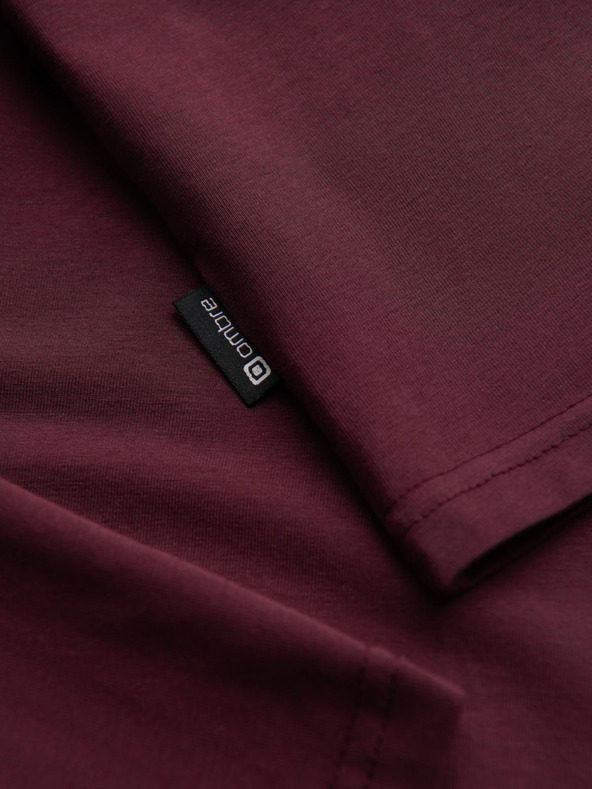 Ombre Clothing Muški gladak rol vrat s dugim rukavima - burgundska V6 OM-LSCL-0130 Ombre Clothing