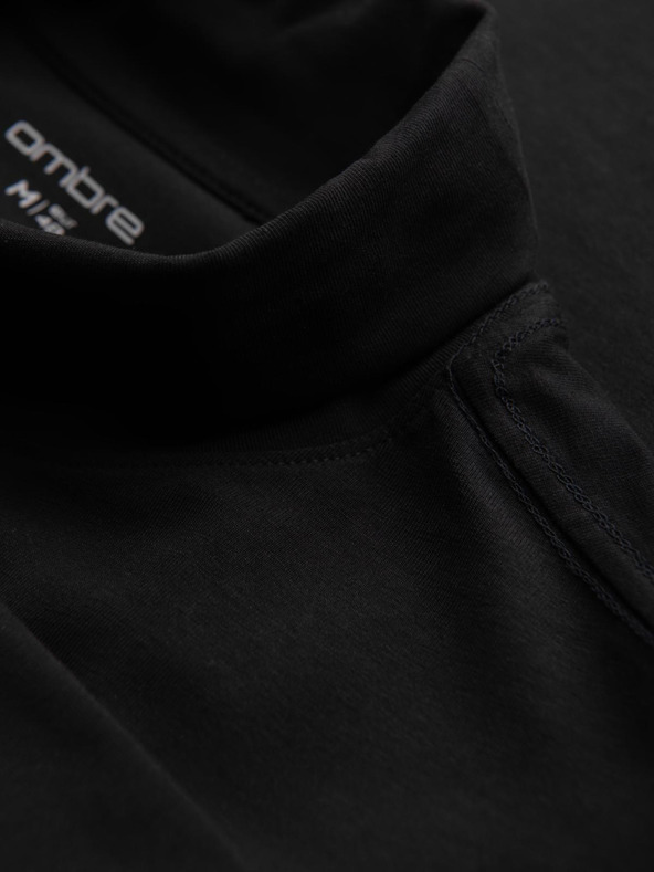 Ombre Clothing Muški rol vrat s dugim rukavima - crna V1 OM-LSCL-0130 Ombre Clothing