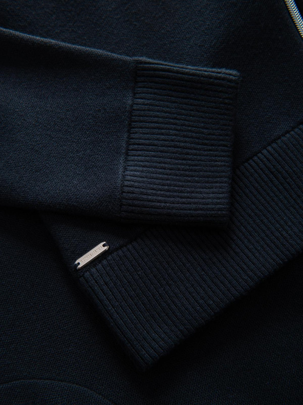 Ombre Clothing Muški pulover na zip - tamno plava V1 OM-SWZS-0146 Ombre Clothing