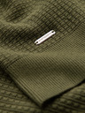 Ombre Clothing Muški strukturirani pulover s okruglim izrezom - maslinasto zelena V1 OM-SWSW-0181 Ombre Clothing