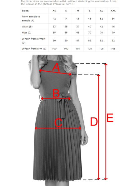 numoco LILA Klasična naborana haljina s kratkim rukavom i pojasnom - boje maslaca