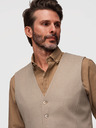 Ombre Clothing Klasična muška prsluka s podstavom - bež V1 V64 Ombre Clothing