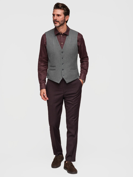 Ombre Clothing Muška klasična odijelna prsluka s podstavom - grafit V3 V64 Ombre Clothing