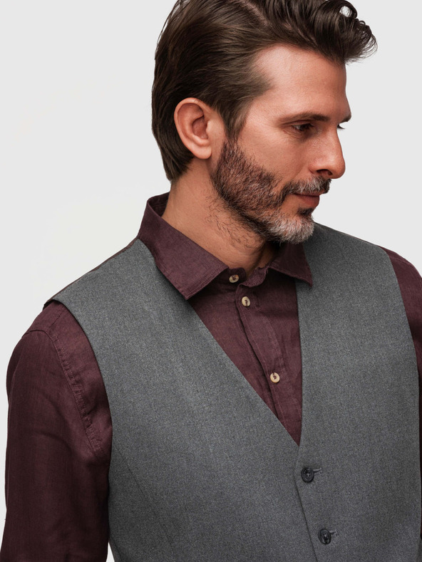 Ombre Clothing Muška klasična odijelna prsluka s podstavom - grafit V3 V64 Ombre Clothing