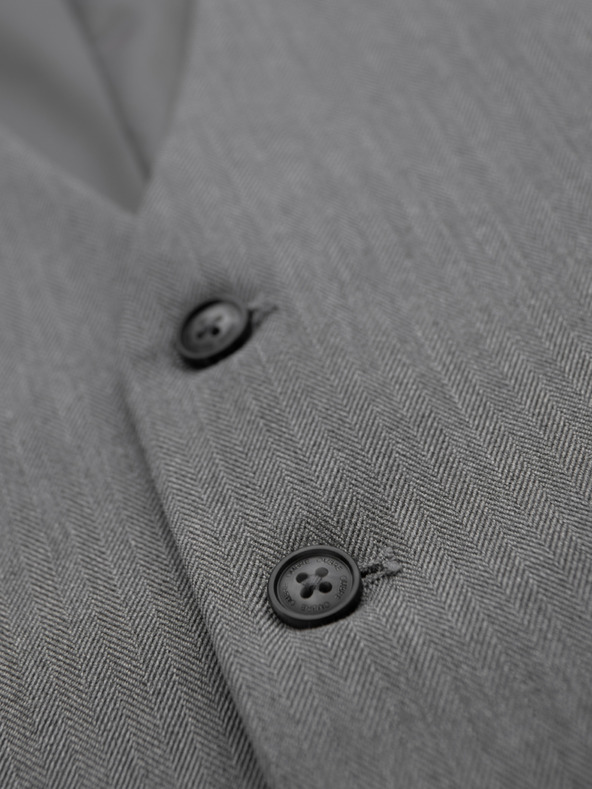 Ombre Clothing Elegantna klasična muška prsluka u obliku riblje kosti SLIM FIT - siva V1 V65 Ombre Clothing