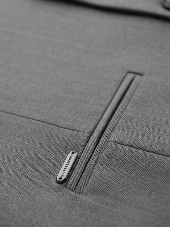 Ombre Clothing Elegantna klasična muška prsluka u obliku riblje kosti SLIM FIT - siva V1 V65 Ombre Clothing