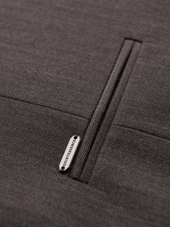 Ombre Clothing Klasična muška elegantna prsluka SLIM FIT u obliku riblje kosti - grafit V2 V65 Ombre Clothing