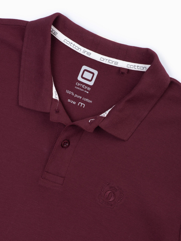Ombre Clothing Wine muška polo majica bez printa Ombre Clothing S1374 basic