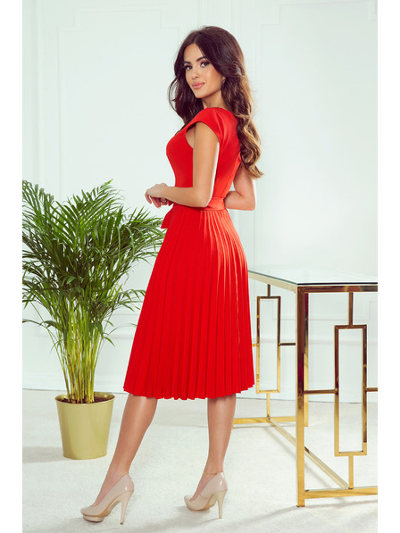 numoco Plisirana haljina kratkih rukava - crvena Numoco LILA