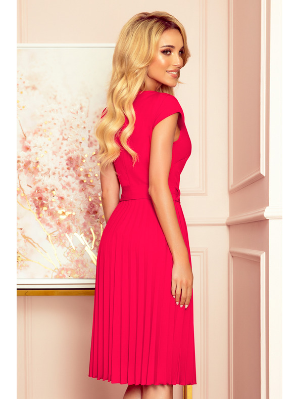 numoco Plisirana haljina kratkih rukava - boja maline Numoco LILA