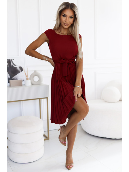 numoco Plisirana haljina kratkih rukava - boja vina Numoco LILA