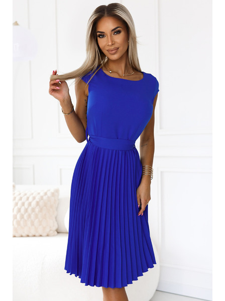 numoco Plisirana haljina kratkih rukava - plava Numoco LILA