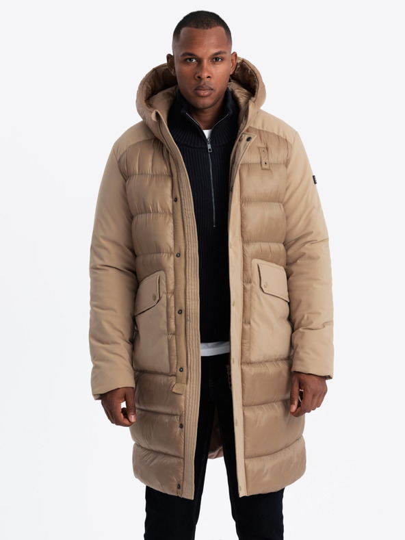 Ombre Clothing Ombre Clothing muška prošivena duga jakna s velikim džepovima