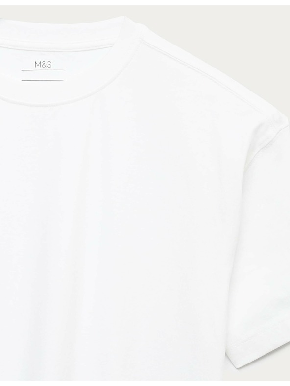 Marks & Spencer Jednobojna majica od čiste pamuke (2–16 godina) Marks & Spencer bijela
