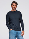 Ombre Clothing Muška pletena dolčevita od viskoze - tamnoplava V4 OM-SWTN-0125 Ombre odjeća