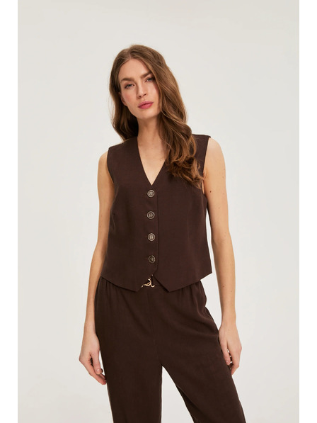 Moodo Prsluk sa primjesom lana smeđa Moodo