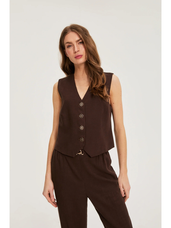 Moodo Prsluk sa primjesom lana smeđa Moodo