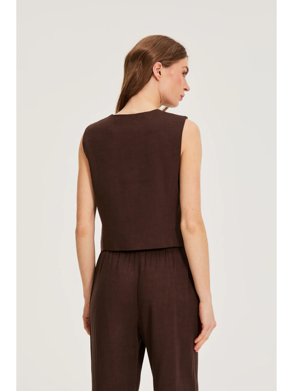 Moodo Prsluk sa primjesom lana smeđa Moodo