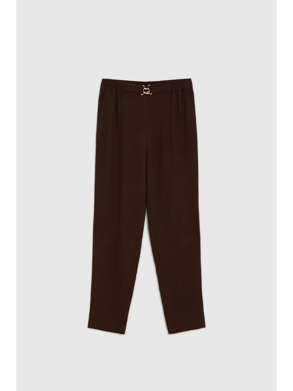 Moodo Hlače sa primjesom lana smeđe Moodo