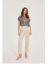 Moodo Hlače sa primjesom lana bež Moodo