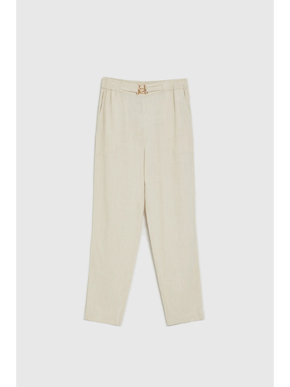 Moodo Hlače sa primjesom lana bež Moodo