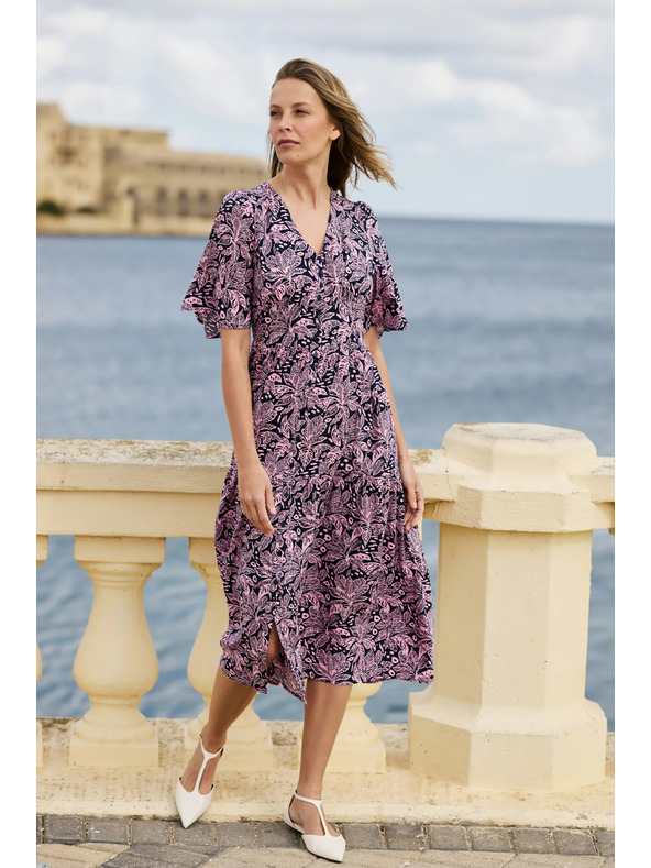 Moodo Korisne haljine od viskoze tamno plave Moodo