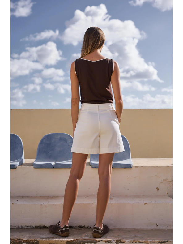 Moodo Glatke kratke hlače bijele Moodo