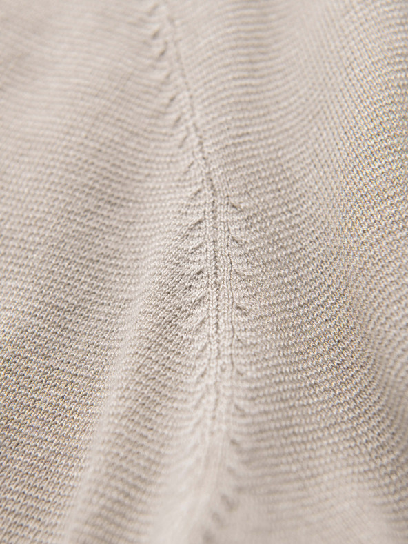 Ombre Clothing Muški džemper s okruglim izrezom od elastične pletenine s klasičnim pletenjem - bež V3 OM-SWSW-0183 Ombre Clothing