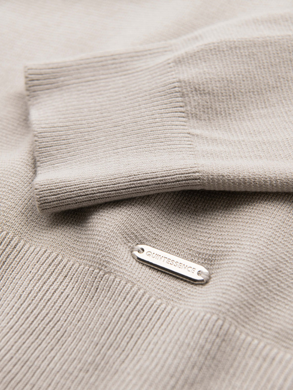 Ombre Clothing Muški džemper s okruglim izrezom od elastične pletenine s klasičnim pletenjem - bež V3 OM-SWSW-0183 Ombre Clothing