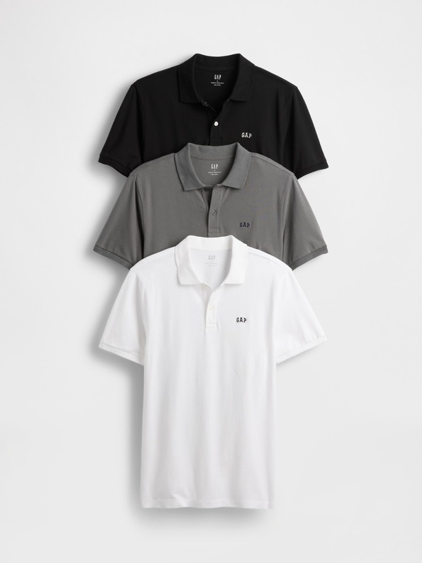 GAP Elastična polo majica s logom, 3 kom GAP
