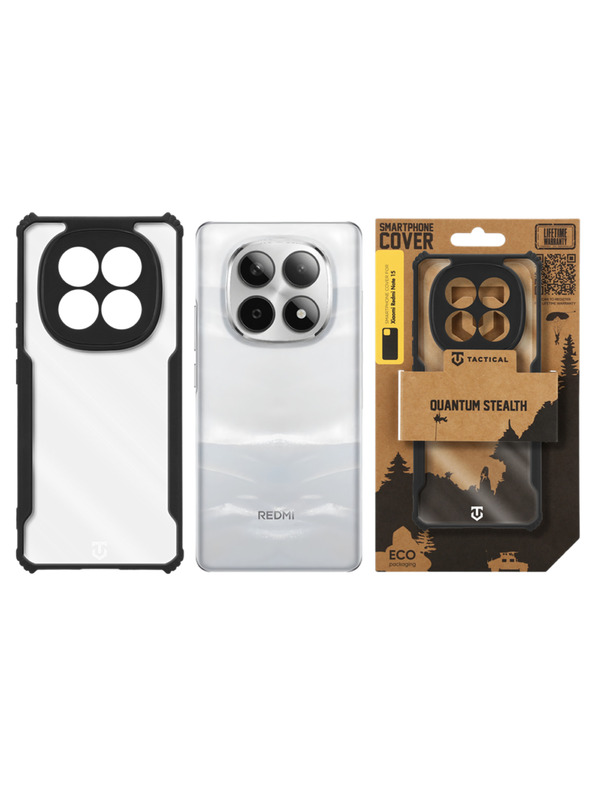 Tactical Tactical Quantum Stealth Zaštita za Xiaomi Redmi Note 15 5G Clear/Black