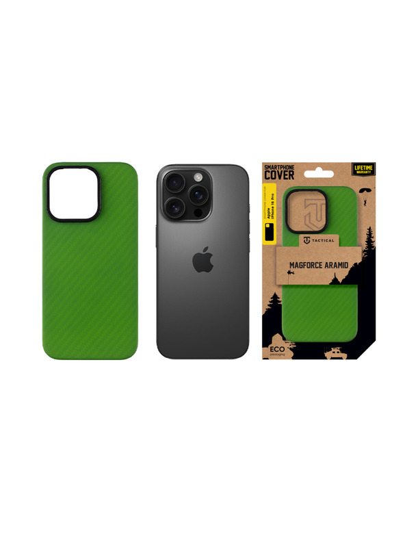 Tactical Tactical MagForce Aramid Zaštita za Apple iPhone 16 Pro Green Toad