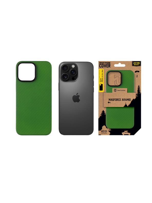 Tactical Tactical MagForce Aramid Zaštita za Apple iPhone 16 Pro Max Green Toad