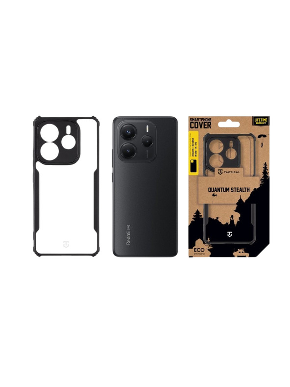 Tactical Tactical Quantum Stealth Zaštita za Xiaomi Redmi Note 14 5G Clear/Black