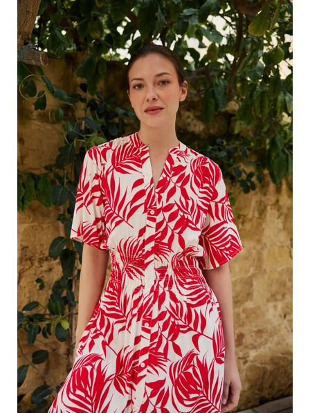 Moodo Viskozne midi haljine crvene Moodo