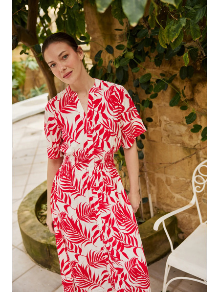 Moodo Viskozne midi haljine crvene Moodo