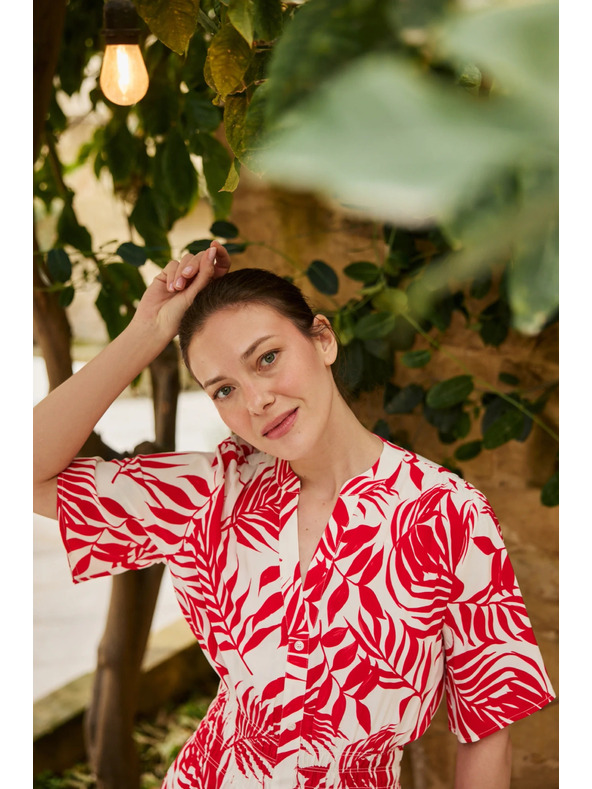 Moodo Viskozne midi haljine crvene Moodo