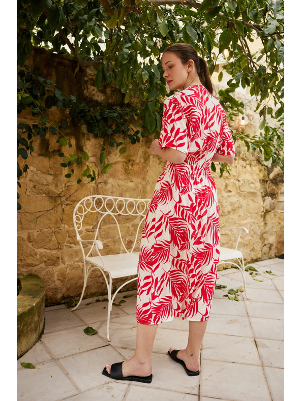 Moodo Viskozne midi haljine crvene Moodo