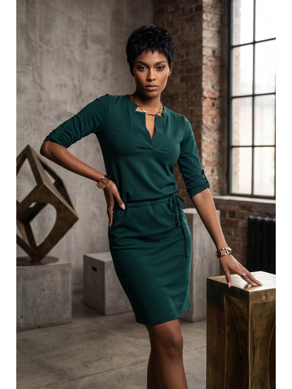 numoco AGATA haljina s ovratnikom i kravatom