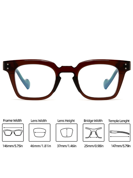 VEYREY VeyRey kvadratne sunčane naočale Tamp plavi okvir prozirna stakla