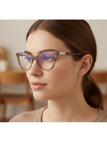VEYREY VeyRey ženske mačje oko ženske naočale koje blokiraju plavo svjetlo Micrail smedja okvir prozirna stakla