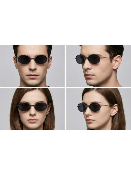 VEYREY VeyRey ovalne polarizirajuće sunčane naočale Pemu crni okvir crna stakla