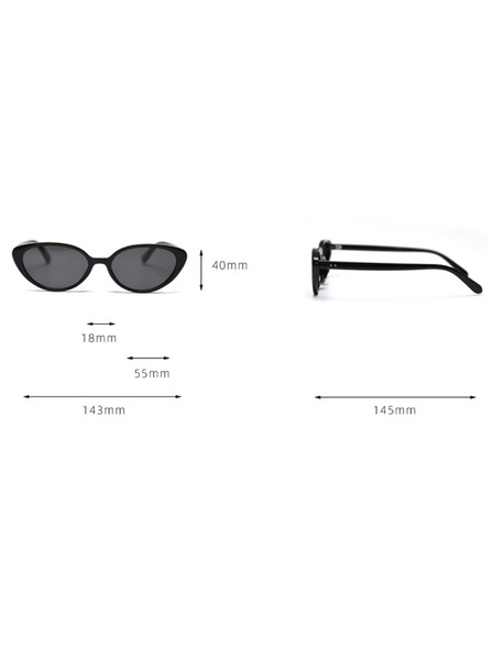 VEYREY VeyRey ženske cat-eye polarizirajuće sunčane naočale Duoom crni okvir crna stakla