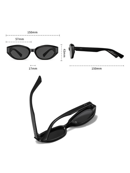 VEYREY VeyRey ženske cat-eye acetatne sunčane naočale Sublepp crni okvir crna stakla