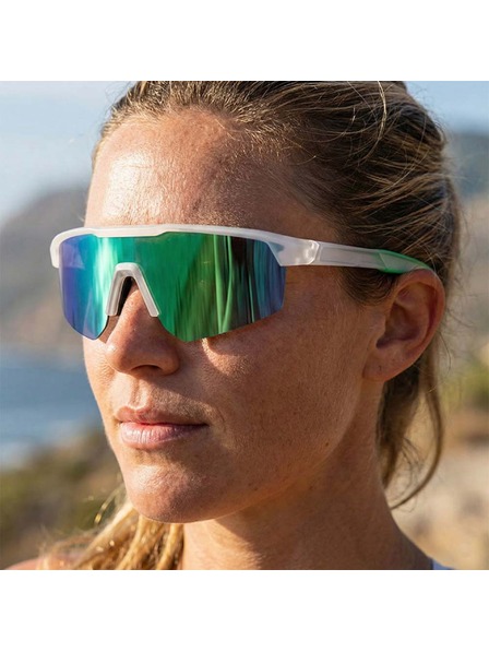 VEYREY VeyRey sportske polarizirajuće sunčane naočale Monoal bijela okvira zelena stakla